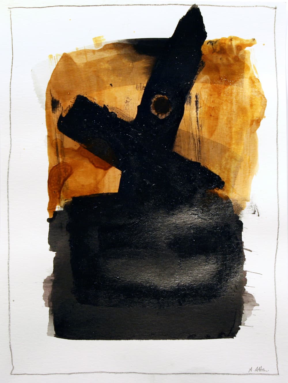 mixed media, abstract, Fez, Morocco, acrylic, earthy, red, ink, paperwork