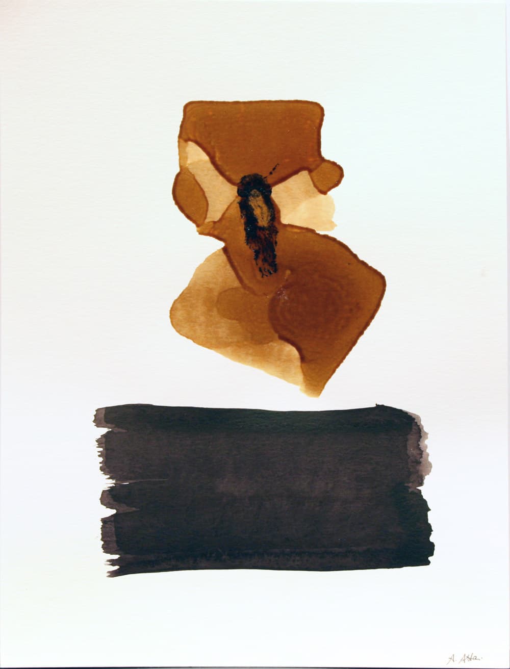 mixed media, abstract, Fez, Morocco, acrylic, earthy, red, ink, paperwork
