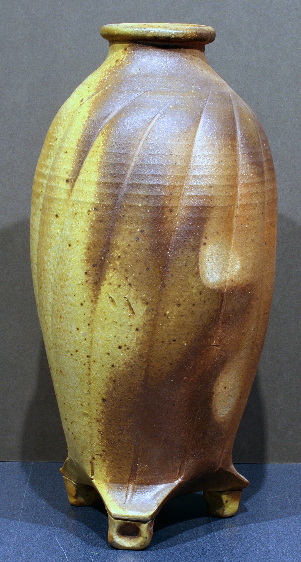crawl glaze, ceramic, earthenware, dark, fire, salt, smoke, tall