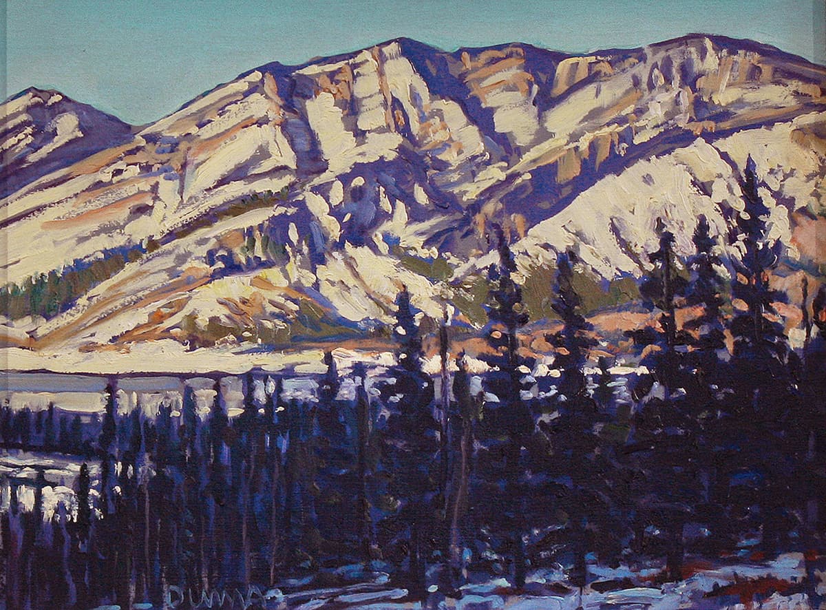 landscape, Alberta winter, mountain, sky, Calgary artist, barrier lake