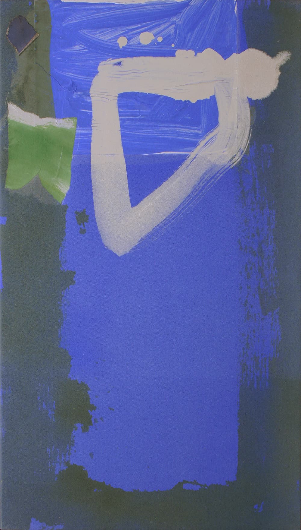abstract, Alberta, collage, colour field, small, periwinkle