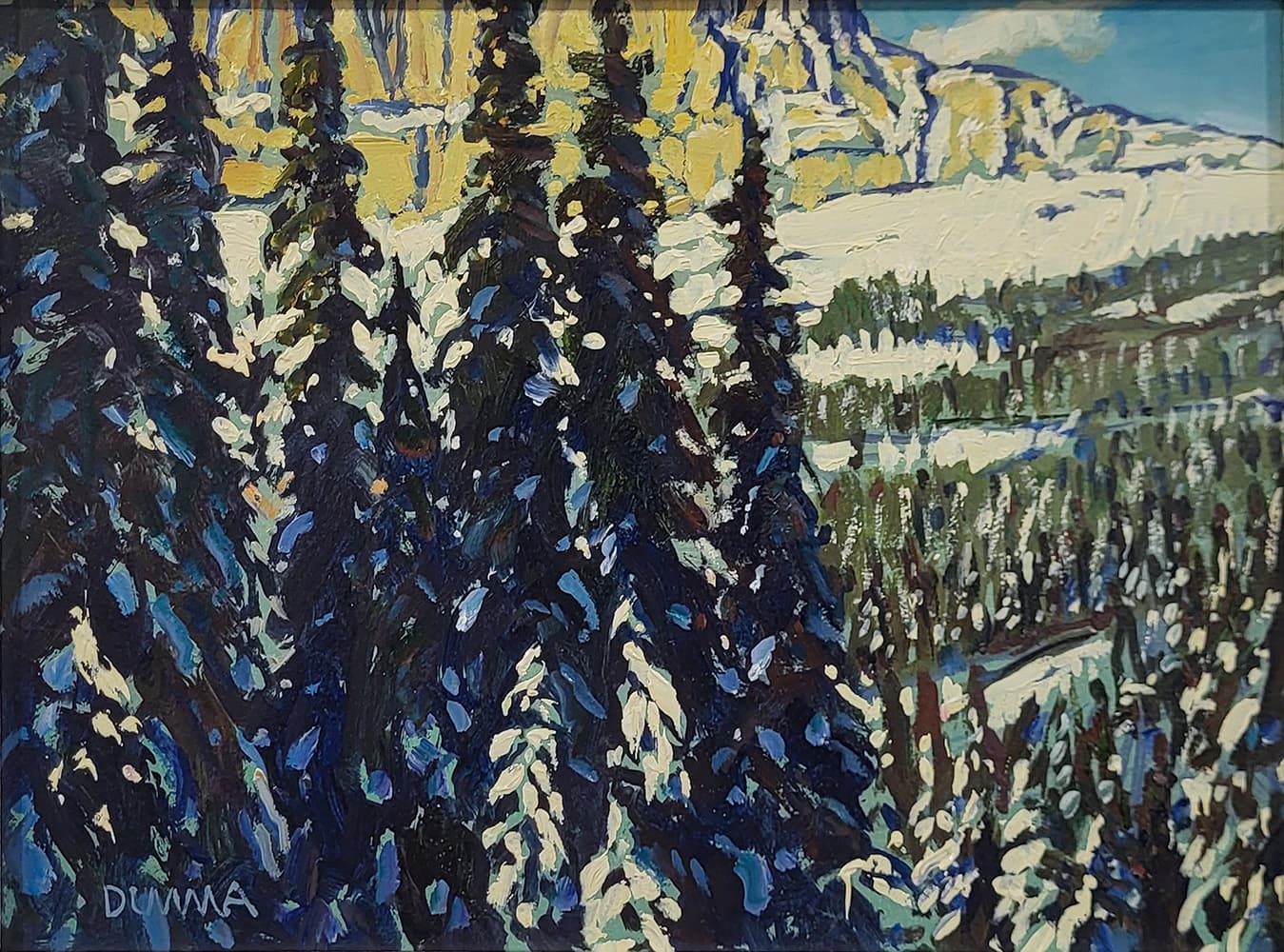 Alberta landscape, Group of Seven, Calgary artist, panorama, Kananaskis, mountains, fall, river, winter, winter light, highway view
