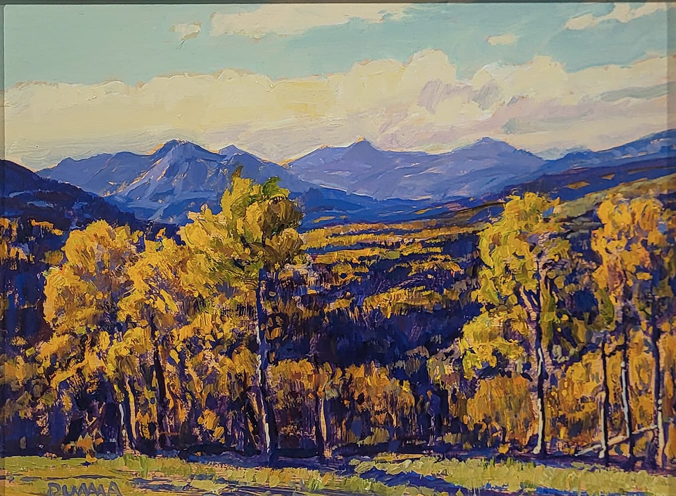 Alberta landscape, Group of Seven, Calgary artist, panorama, Kananaskis, mountains, fall, river, winter, winter light, highway view