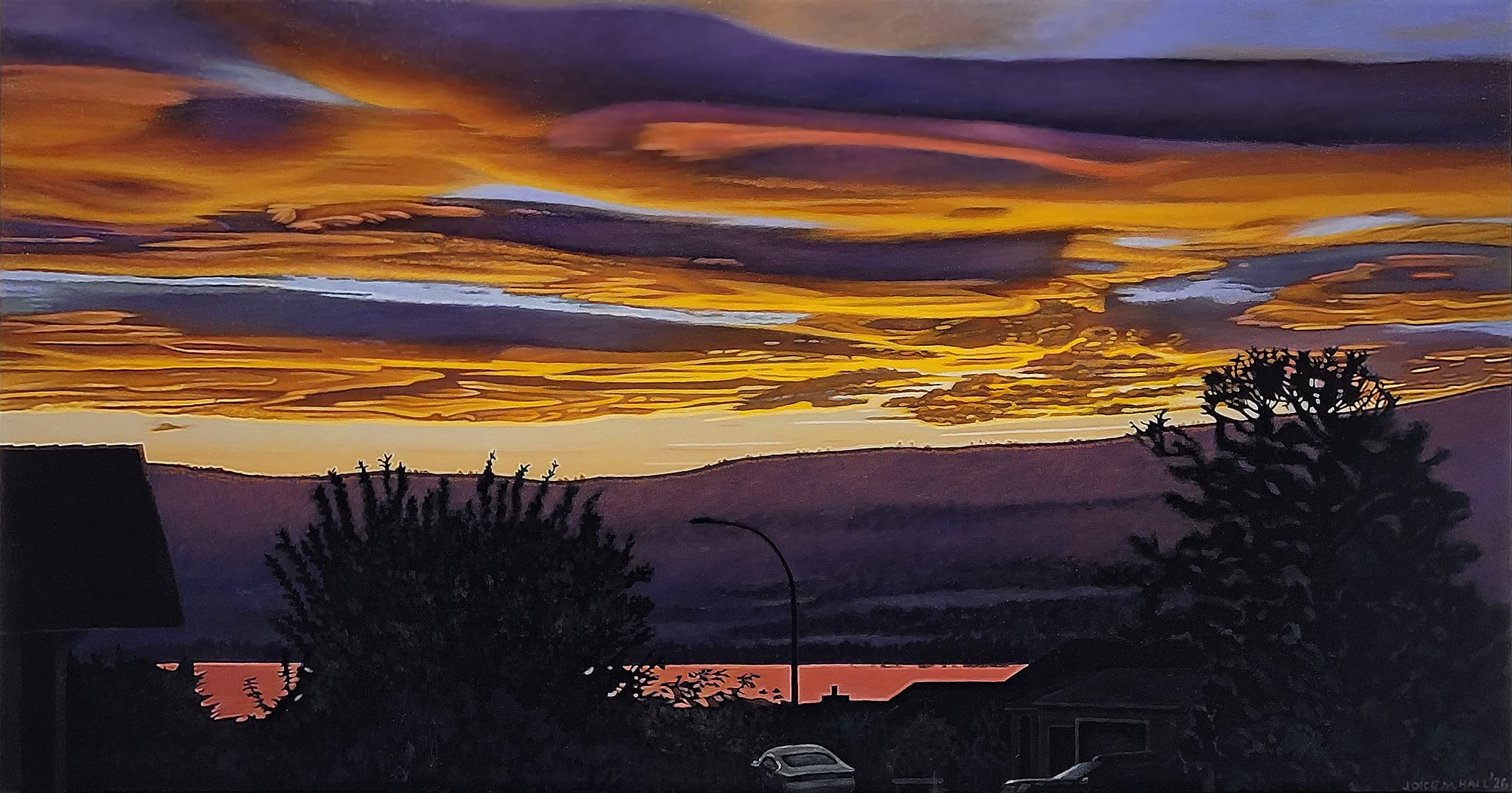 Nocturne, moon, full, dark lighting, Kelowna, cloudy, aurora