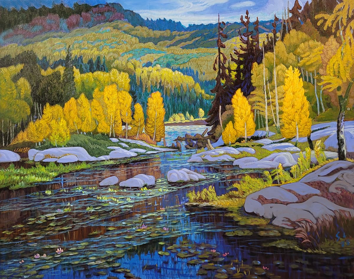 Ontario, Impressionism, Szechuan, landscape, vivid, marsh, River, flow