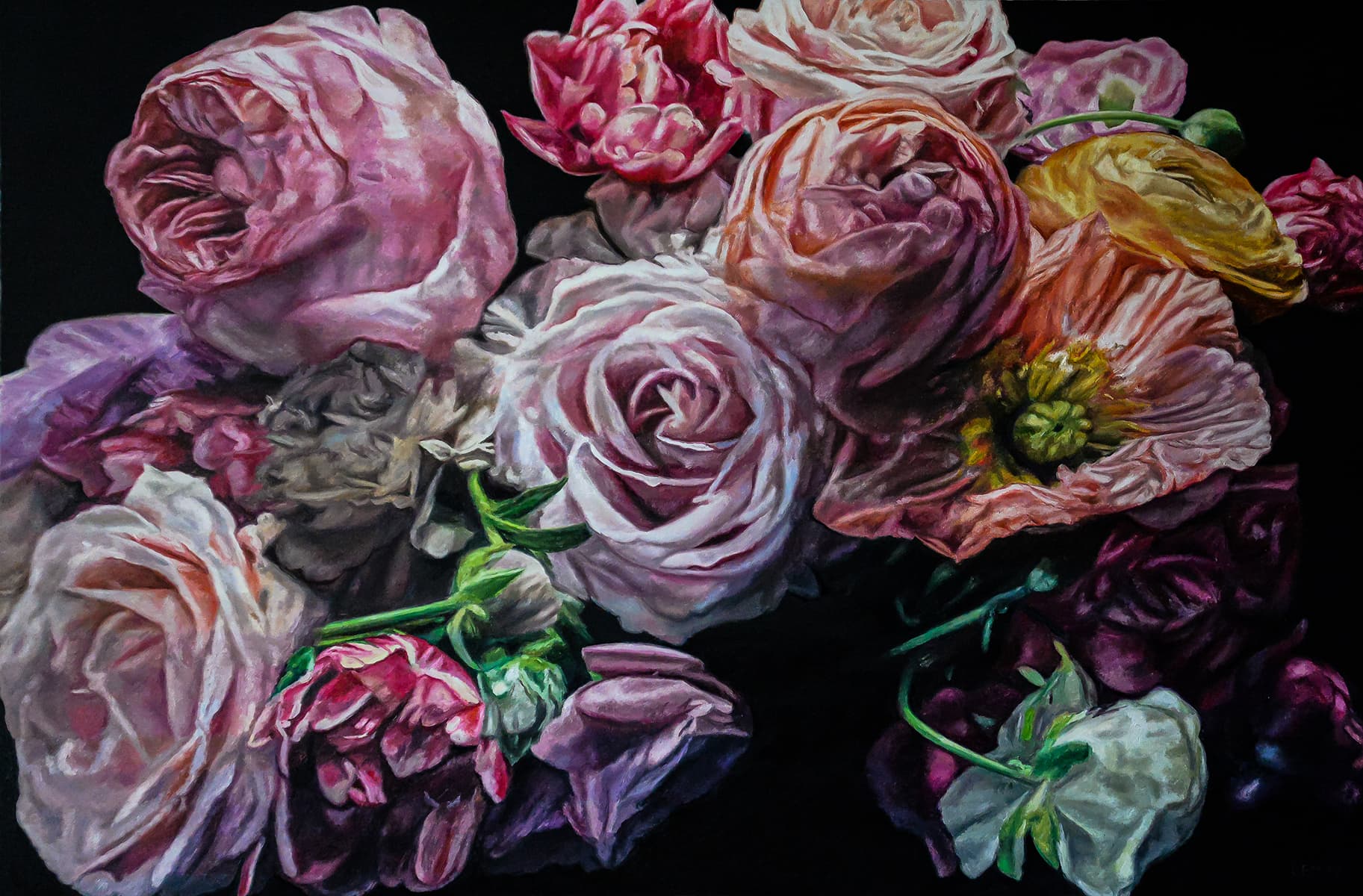 flowers, realism, Canadian art, renaissance, contemporary art, Alberta artist