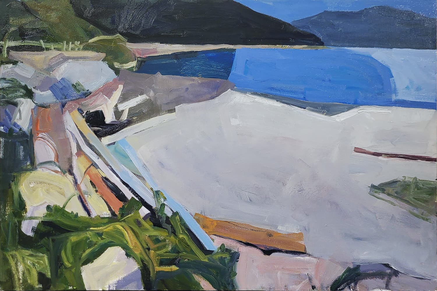 Vancouver, BC, Diebenkorn, oil, painterly, water, ocean
