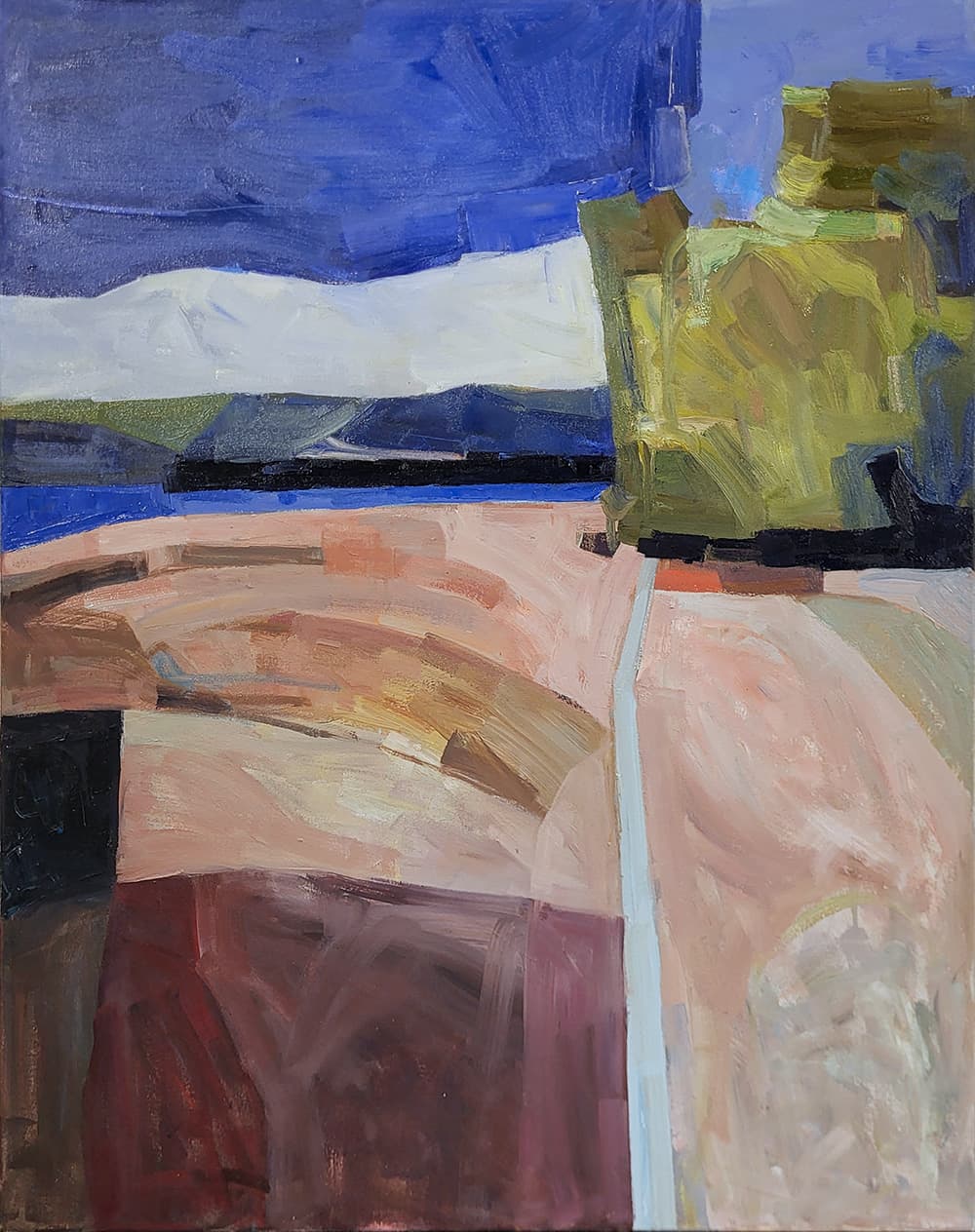 Vancouver, BC, Diebenkorn, oil, painterly, sand, beach, ocean
