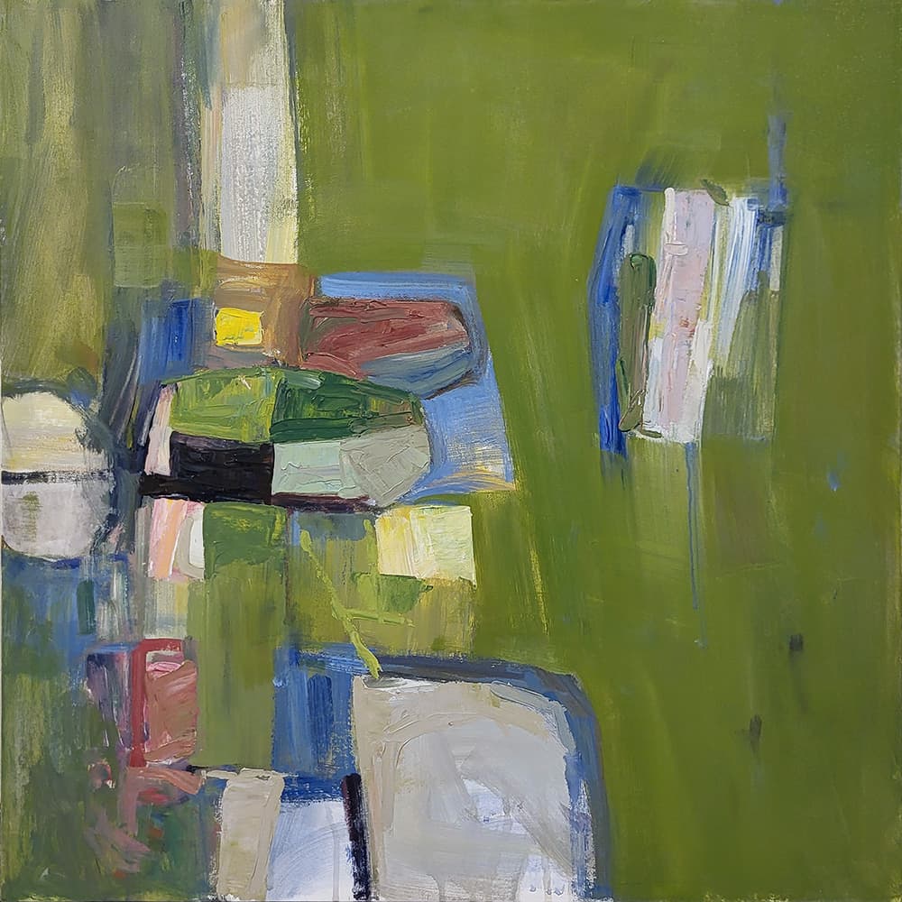 Vancouver, BC, Diebenkorn, oil, painterly, sand, beach, ocean, tidal, street lamp, pond, lily pads, abstract