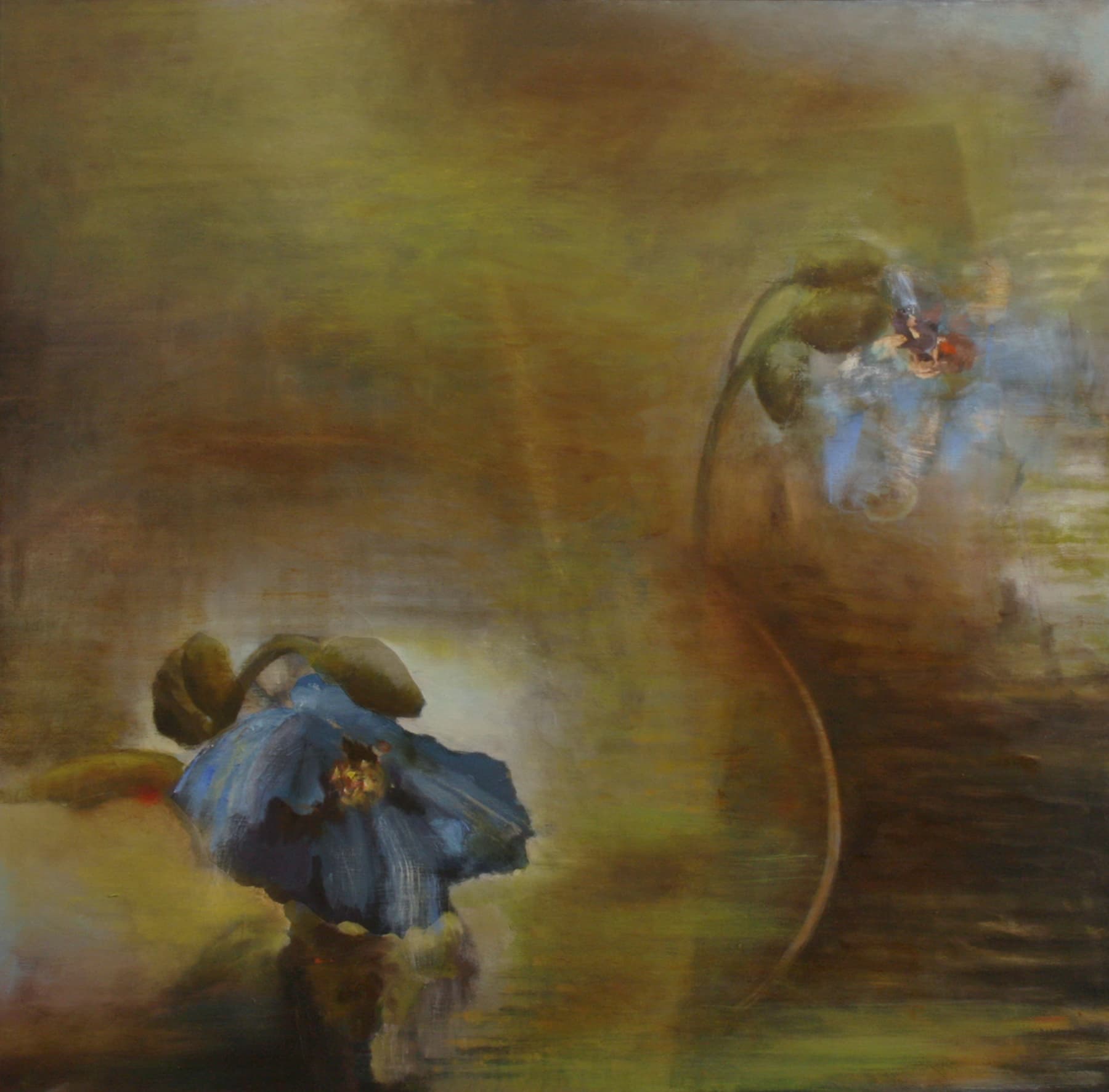 ethereal, dream-like, fantasy, landscape, blue poppy, focus, dark, emotion