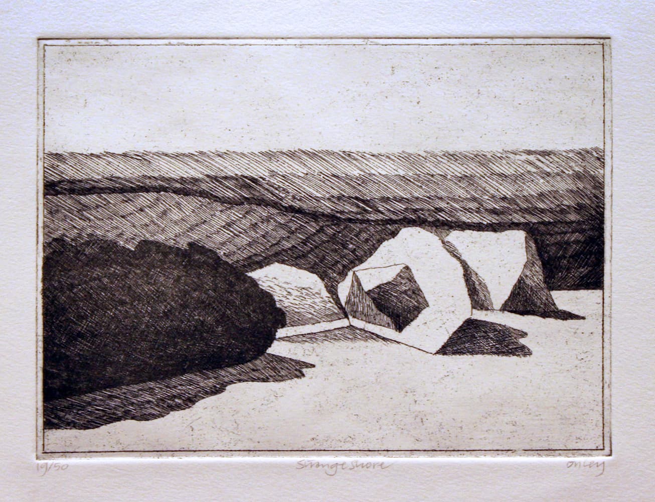 rocks, watercolour, British Columbia, Isle of Man, Canadian, islands, coastal, trees, inlet, water, etching, reflection