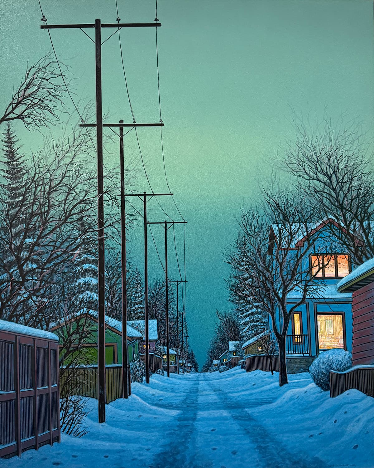 night scene, nocturne, sunset, glow, alley