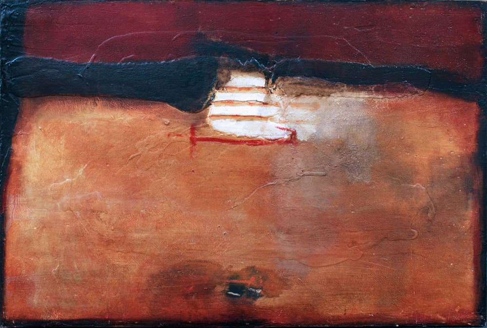 plaster, marble dust, sand, mixed media, abstract, Fez, Morocco, acrylic, earthy, red