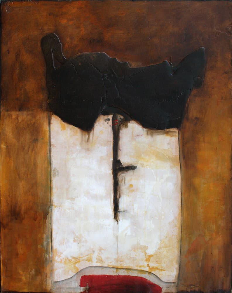 plaster, marble dust, sand, mixed media, abstract, Fez, Morocco, acrylic, earthy, red