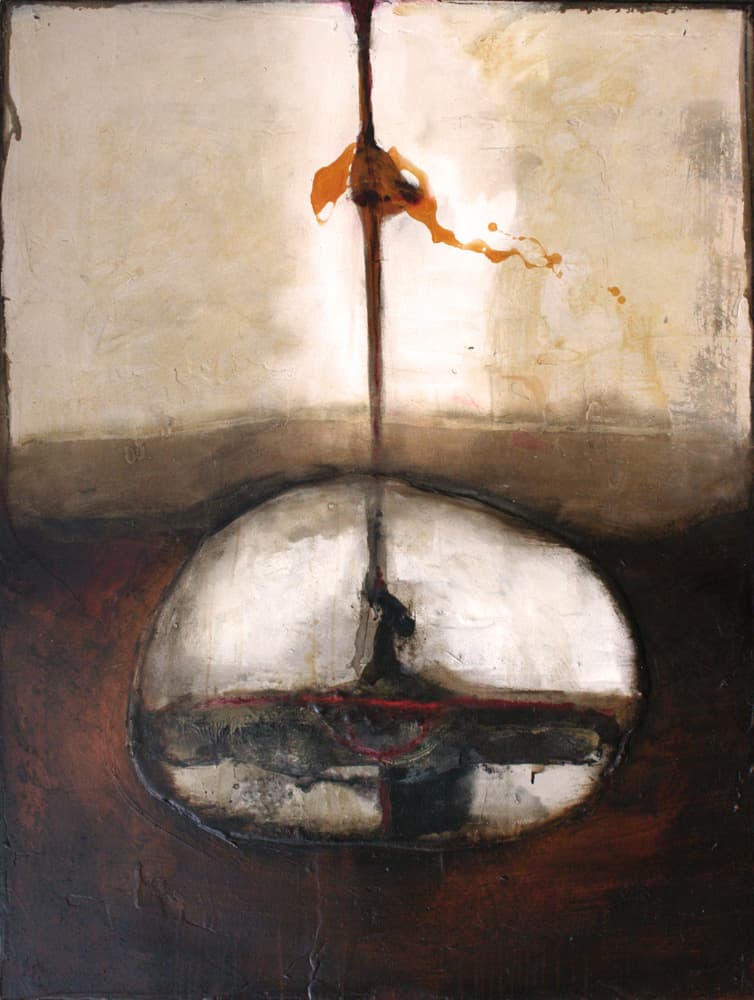 plaster, marble dust, sand, mixed media, abstract, Fez, Morocco, acrylic, earthy, red
