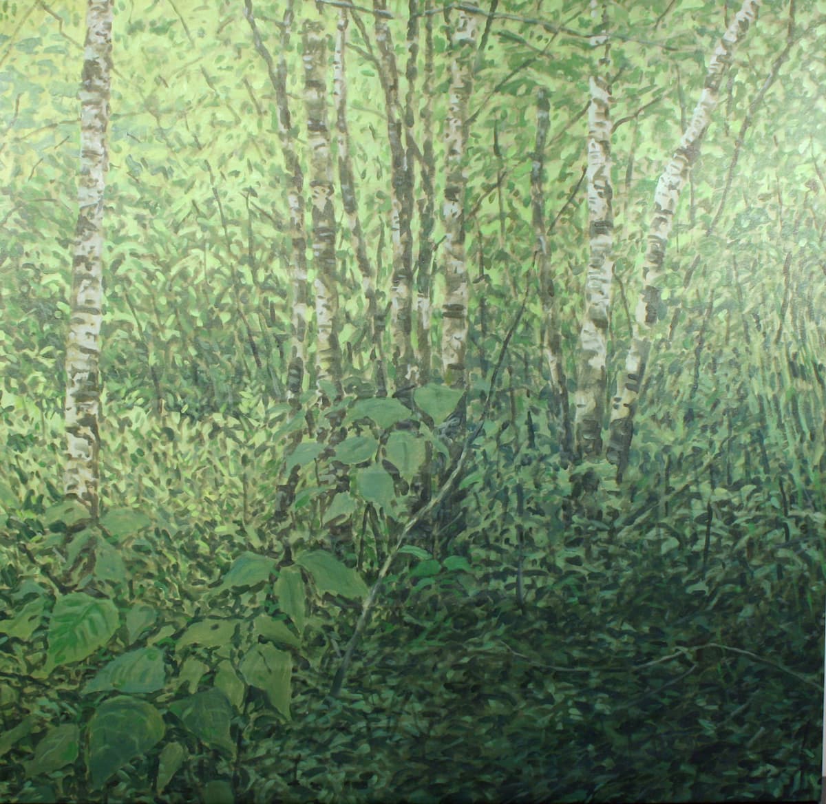 forest, moss, impressionism, print, green, trees, lush