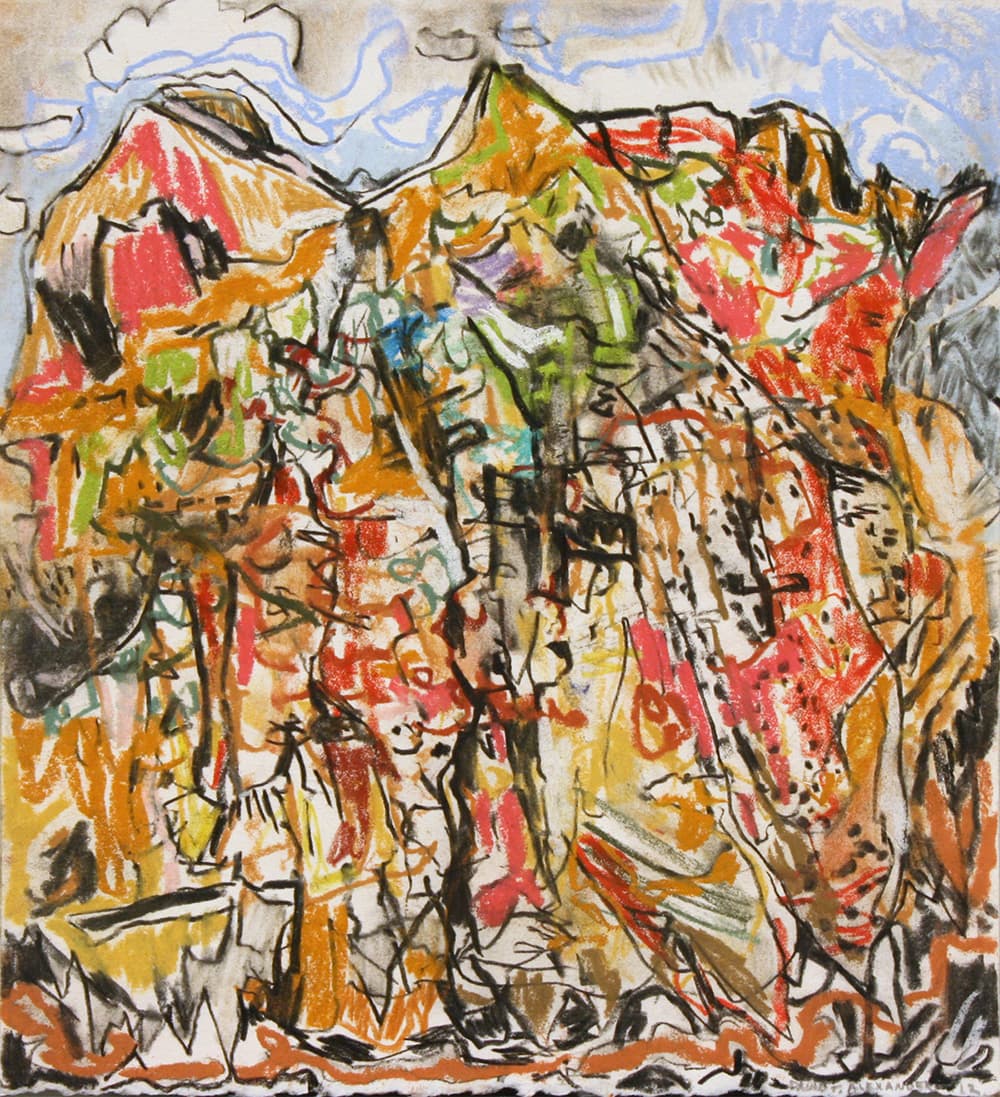 depth, impressionistic, British Columbia, Saskatchewan, landscape, drawing, impressionism, complimentary, Okanagan, perspective, calm, multi-colored, scene, coloured pencil, mess, sketch, roots, pastel, mountain side