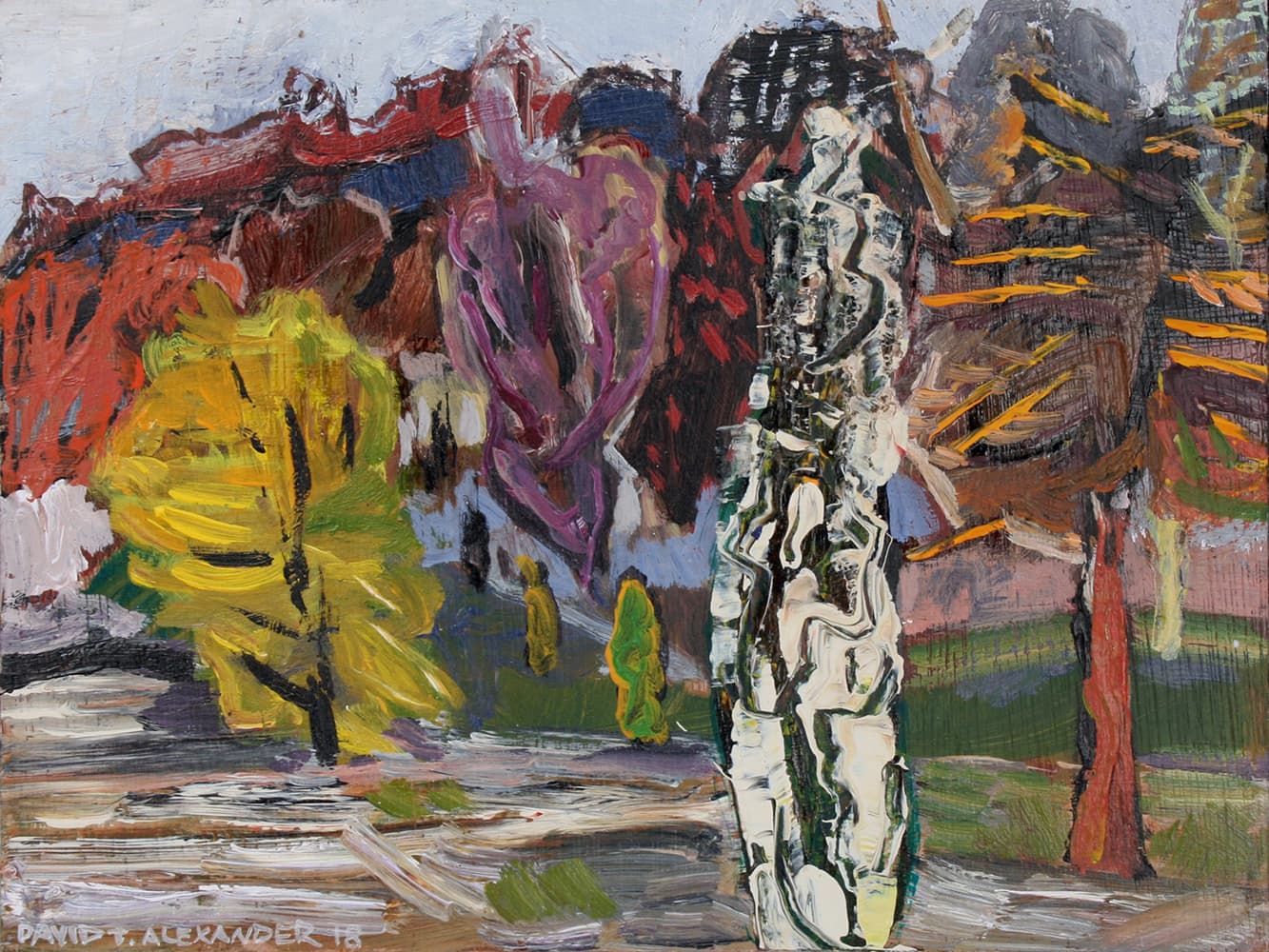 British Columbia, Saskatchewan, forest, yellow, fall, green, impressionism, Autumn, purple, ghost