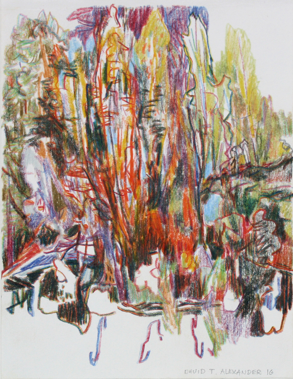 depth, impressionistic, British Columbia, Saskatchewan, landscape, wash, impressionism, complimentary, Okanagan, perspective, calm, purple, forest, coloured pencil