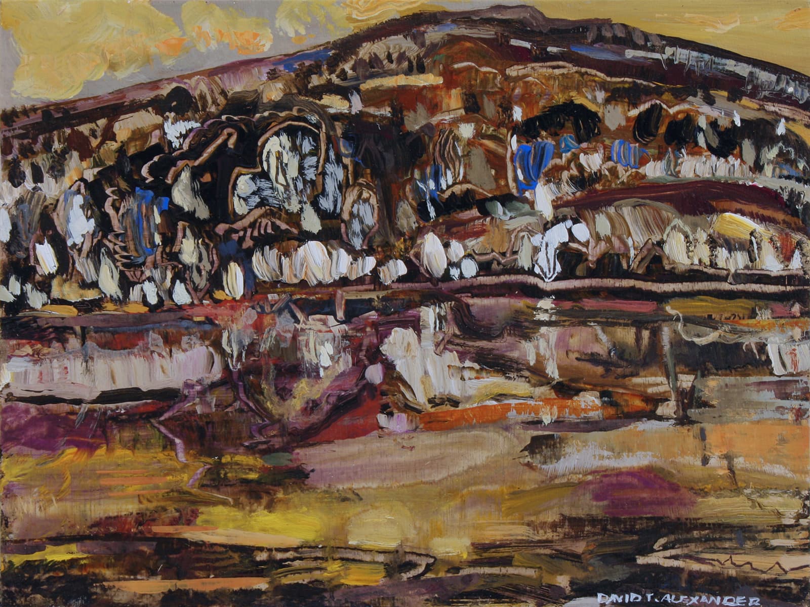 British Columbia, Saskatchewan, mountains, yellow, strata, green, impressionism, moody, ocean, lighthouse