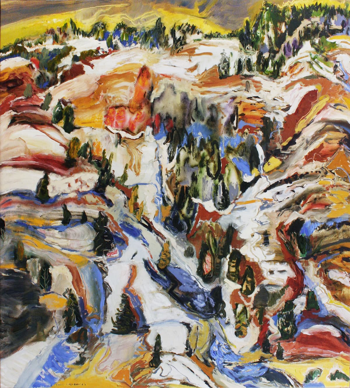 reflections water landscape impressionistic, British Columbia, Saskatchewan, landscape, rough, dessert, impressionism, evergreen, winter, primary, complimentary, Okanagan, yellow