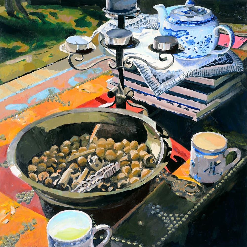 Still Life, abstracted, Ontario artist, coffee, tea