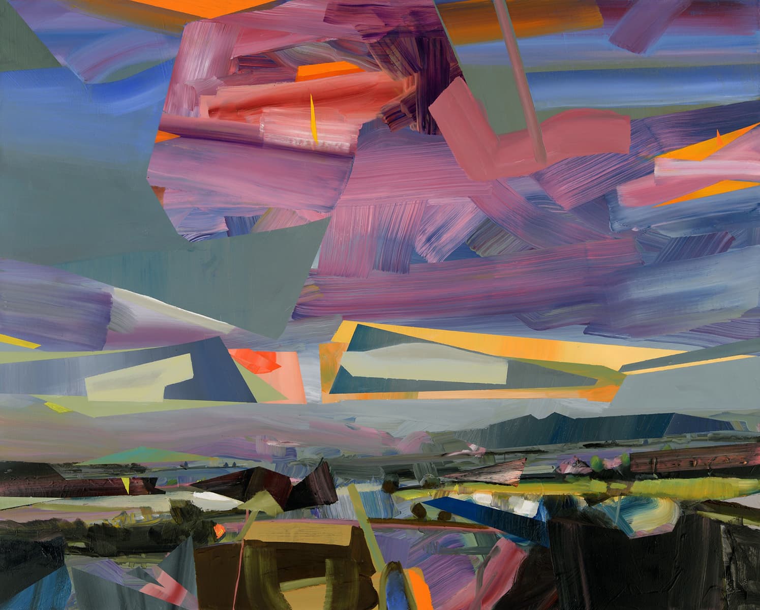 Landscape, abstracted, Ontario artist, bold brush strokes