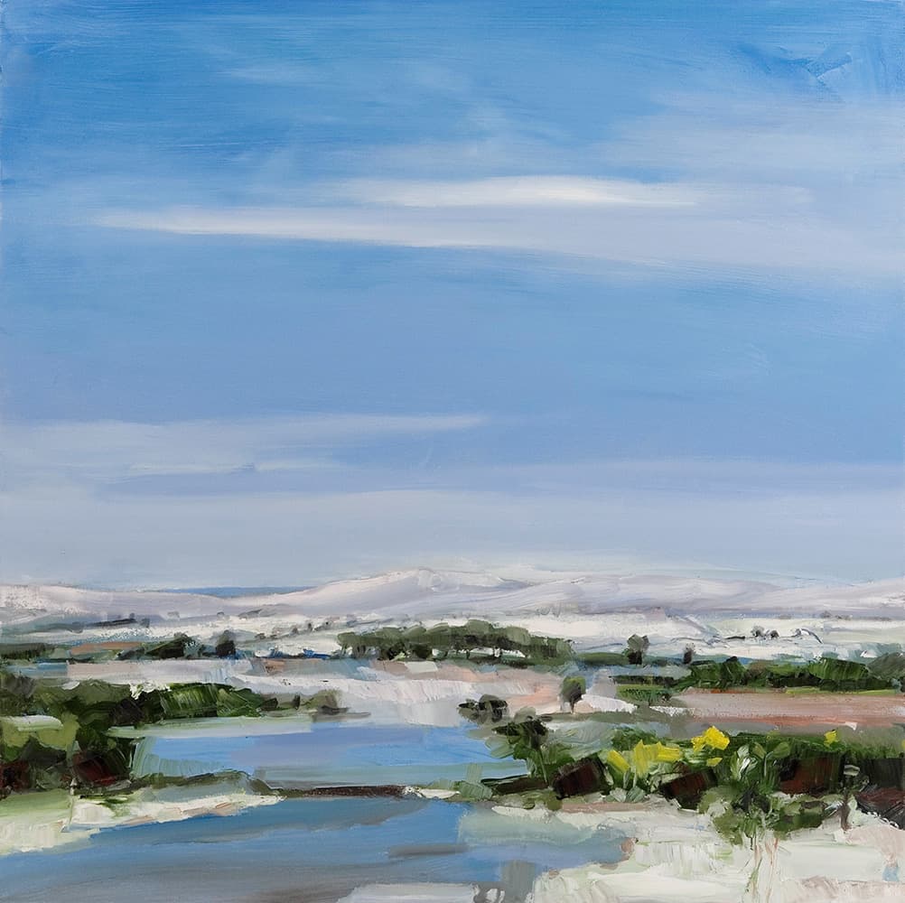 Landscape, Winter, Snow, abstracted, Ontario artist, bold brush strokes