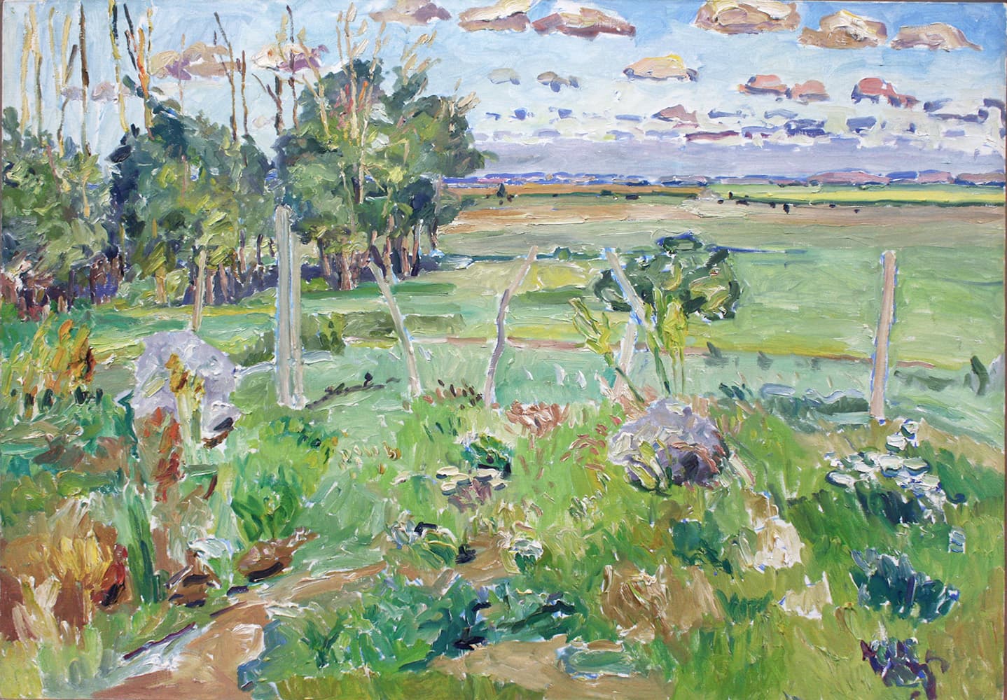 Emma Lake, Saskatoon, Saskatchewan, field, green, impressionism