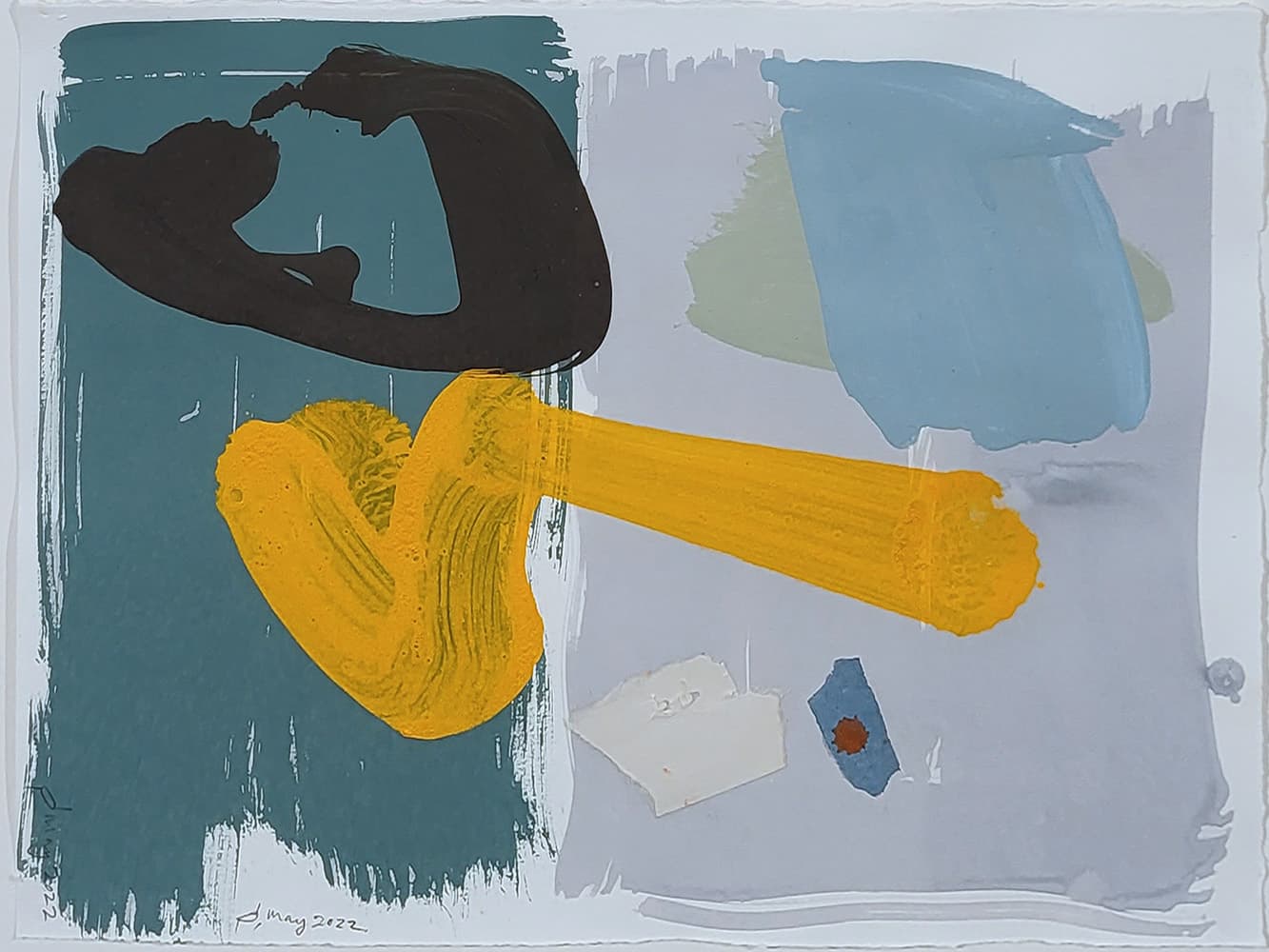 pastel, family, round, flower, watercolour, mixed media, minimal, division, blue, yellow,green