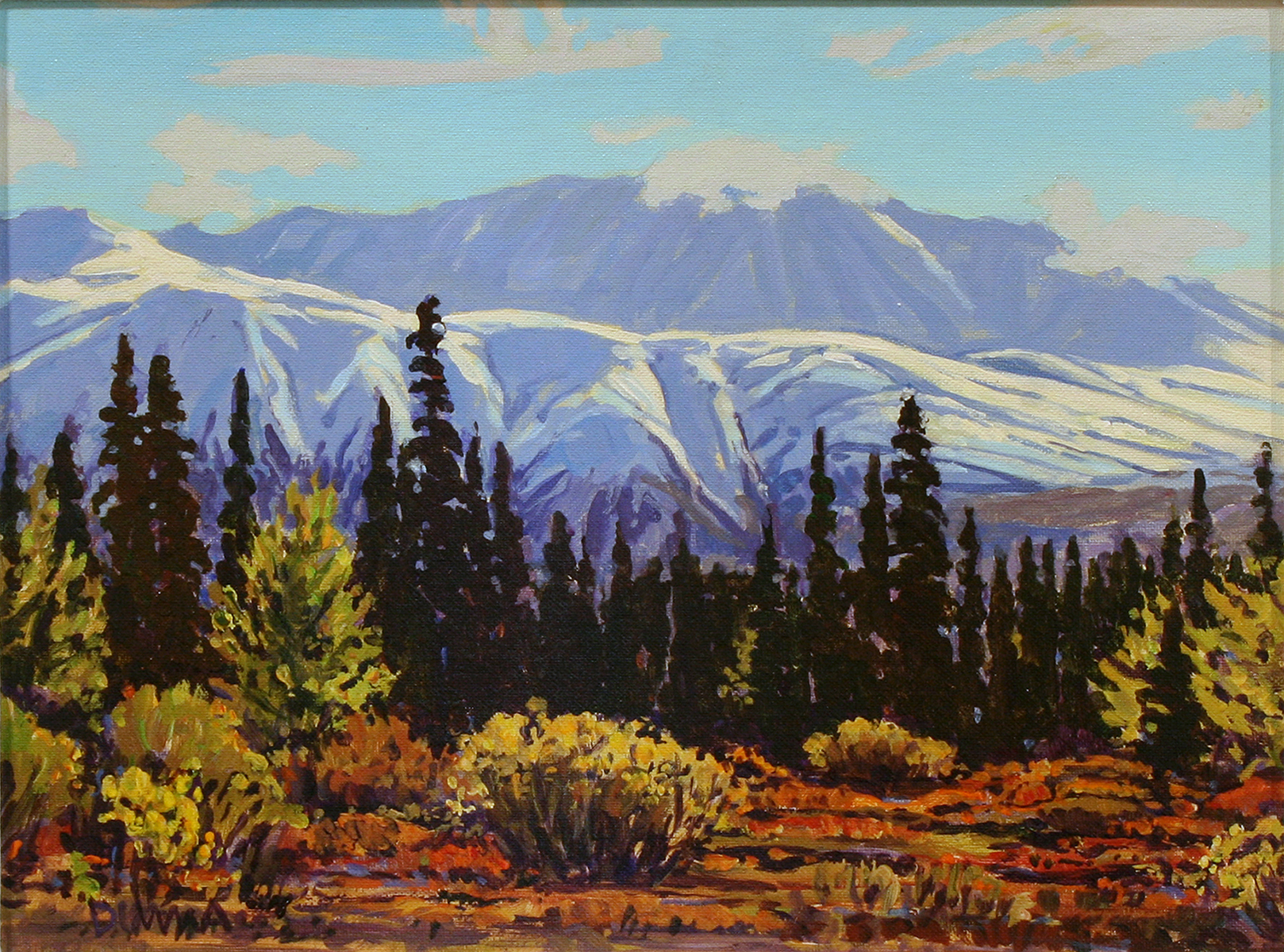 Alberta landscape, clouds, Calgary artist, marsh