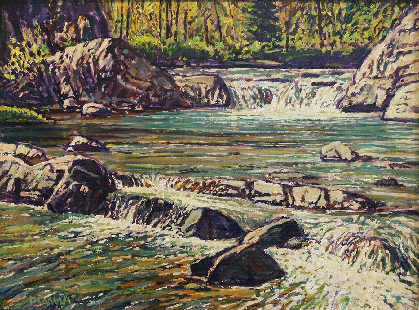 Alberta landscape, running water, Calgary artist, river flow, trout pool