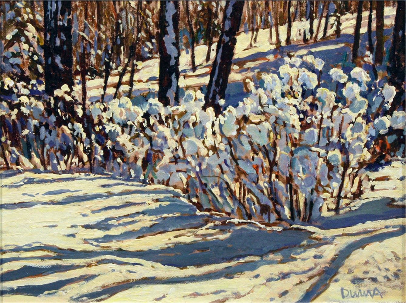 Alberta landscape, Group of Seven, Calgary artist, panorama, Kananaskis, mountains, fall, river, winter, winter light, ski trail, mood lighting