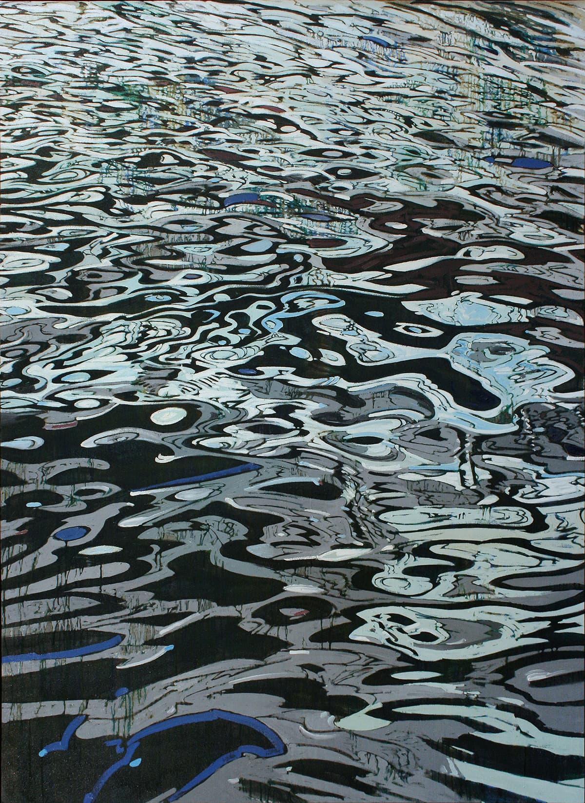 ripples, emergence, moon, reflection, drips, Regina Five, abstraction, water, turbulence, faces