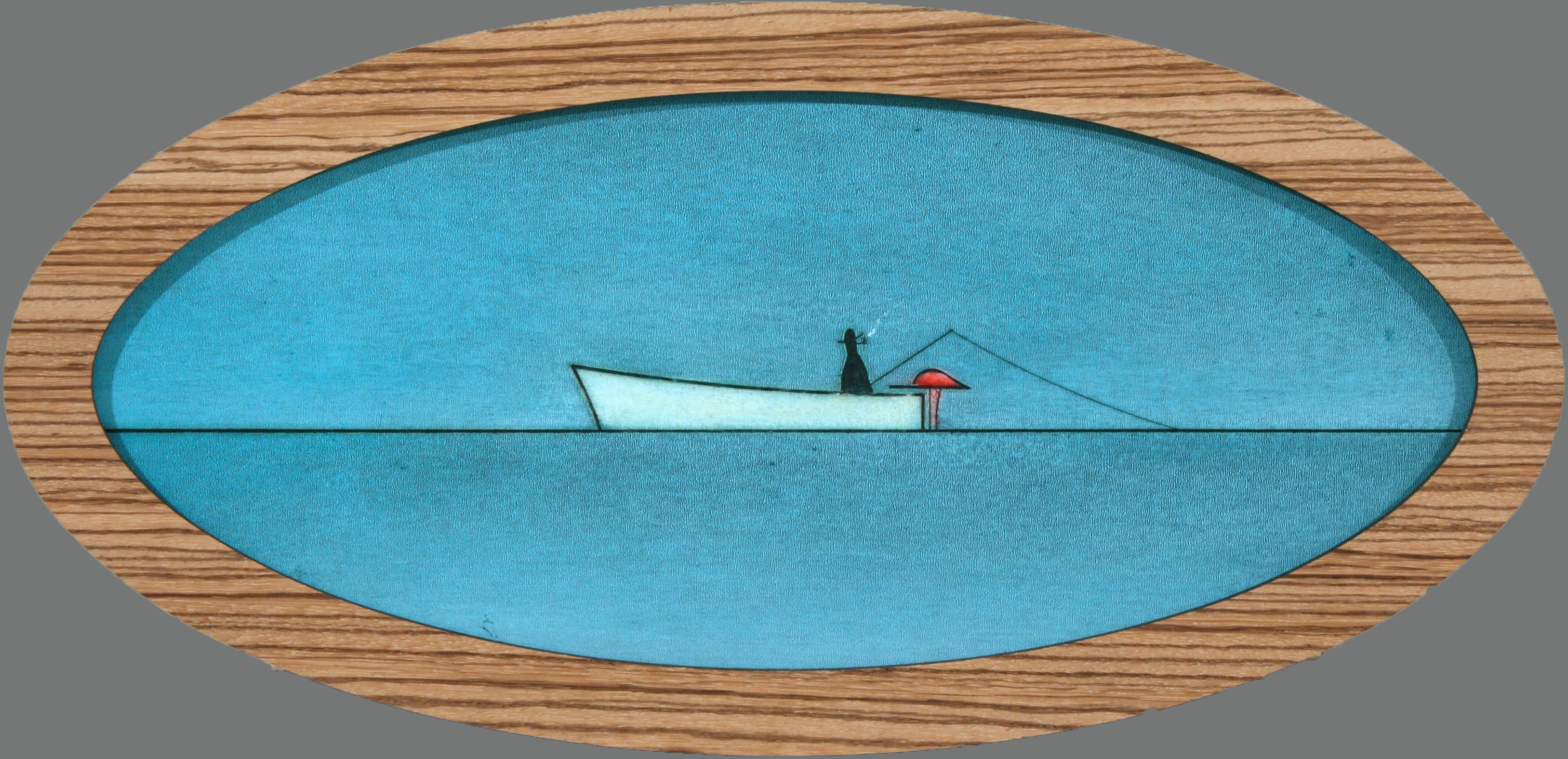 animals, wild life, folk art, surreal, contemporary, calgary artist, fishing