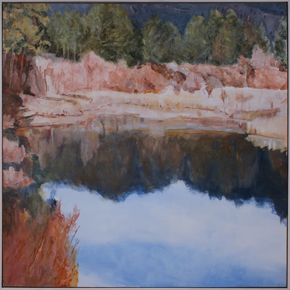 Emma Lake, Saskatoon, Saskatchewan, river, mountain, sky, impressionism,