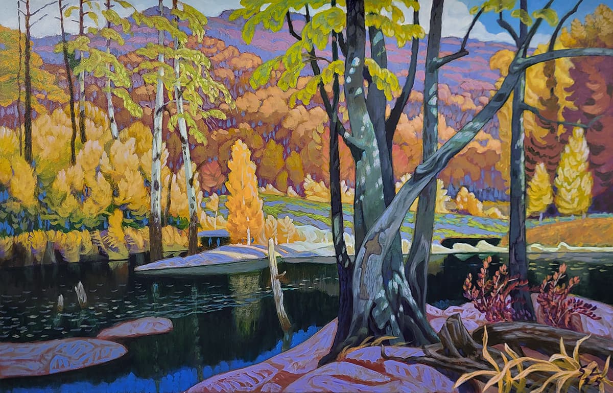 Ontario, Impressionism, Szechuan, landscape, vivid, marsh, River, flow