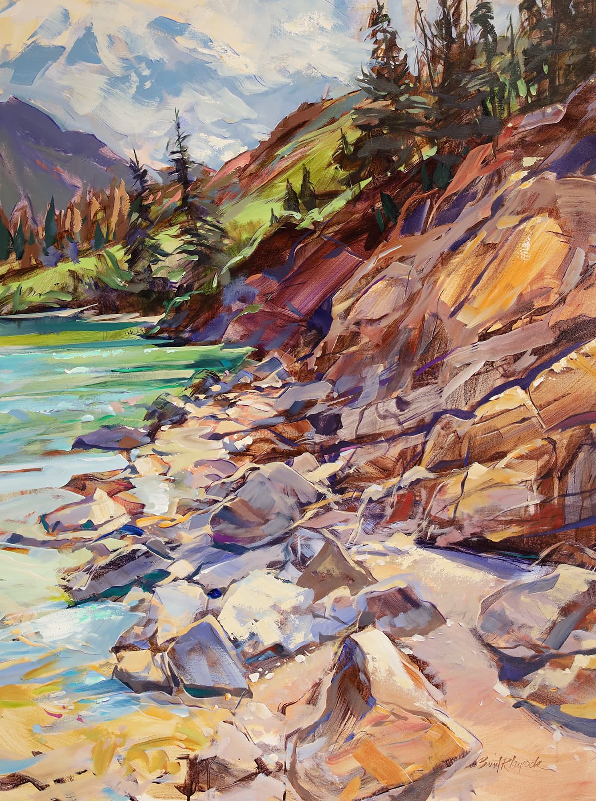 river, lake, sticks & stones, rocky shoreline