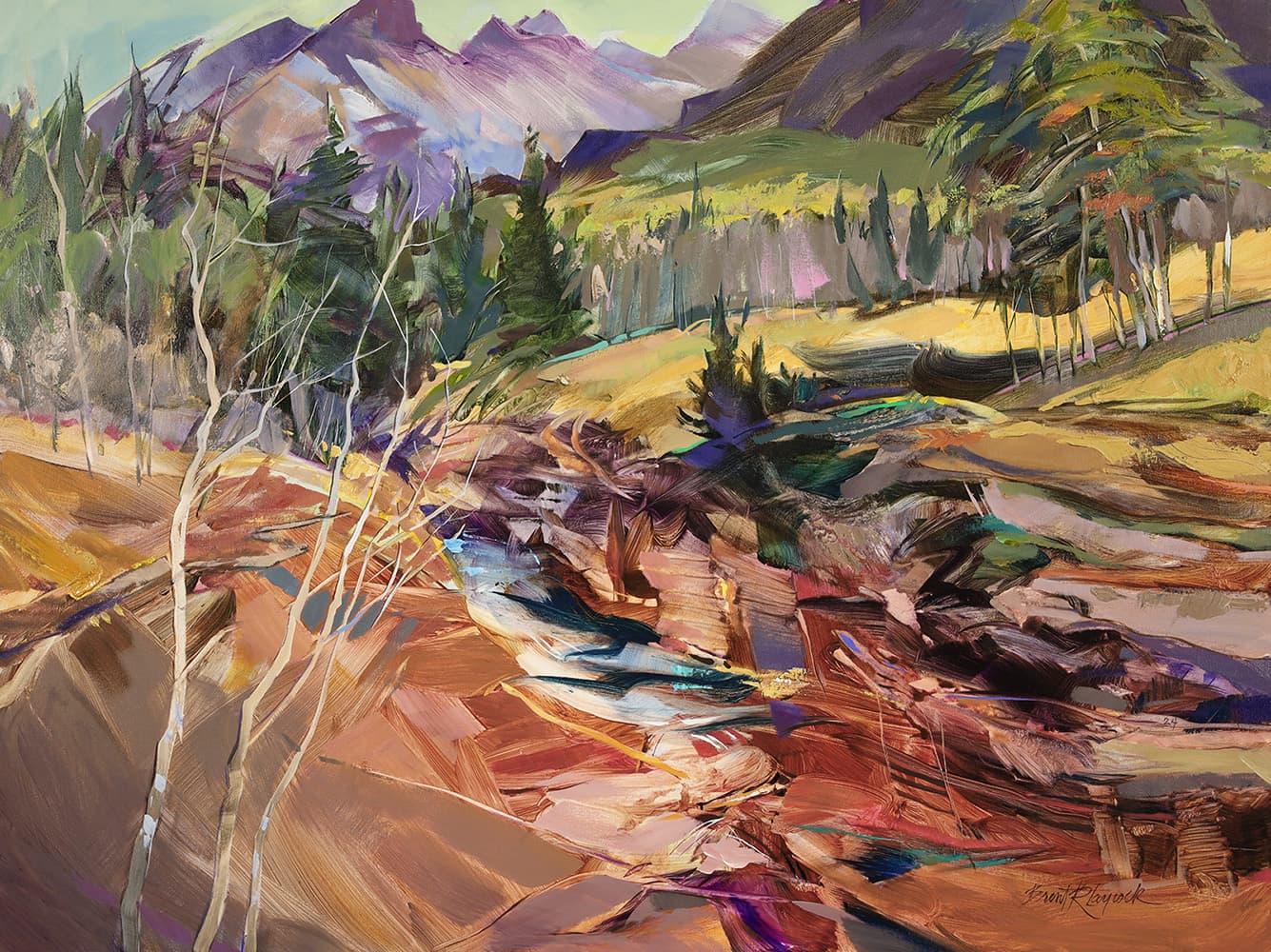 pastel colors, mountain, river, rocky mountains, landscape, moving, Banff