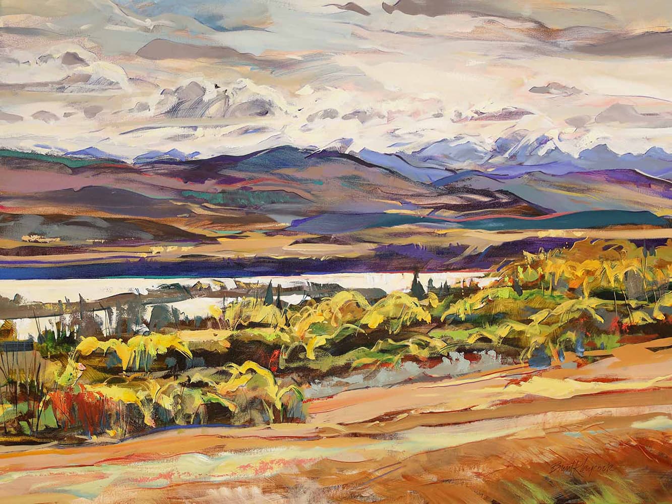 pastel colors, mountain, river, rocky mountains, landscape, moving, Banff