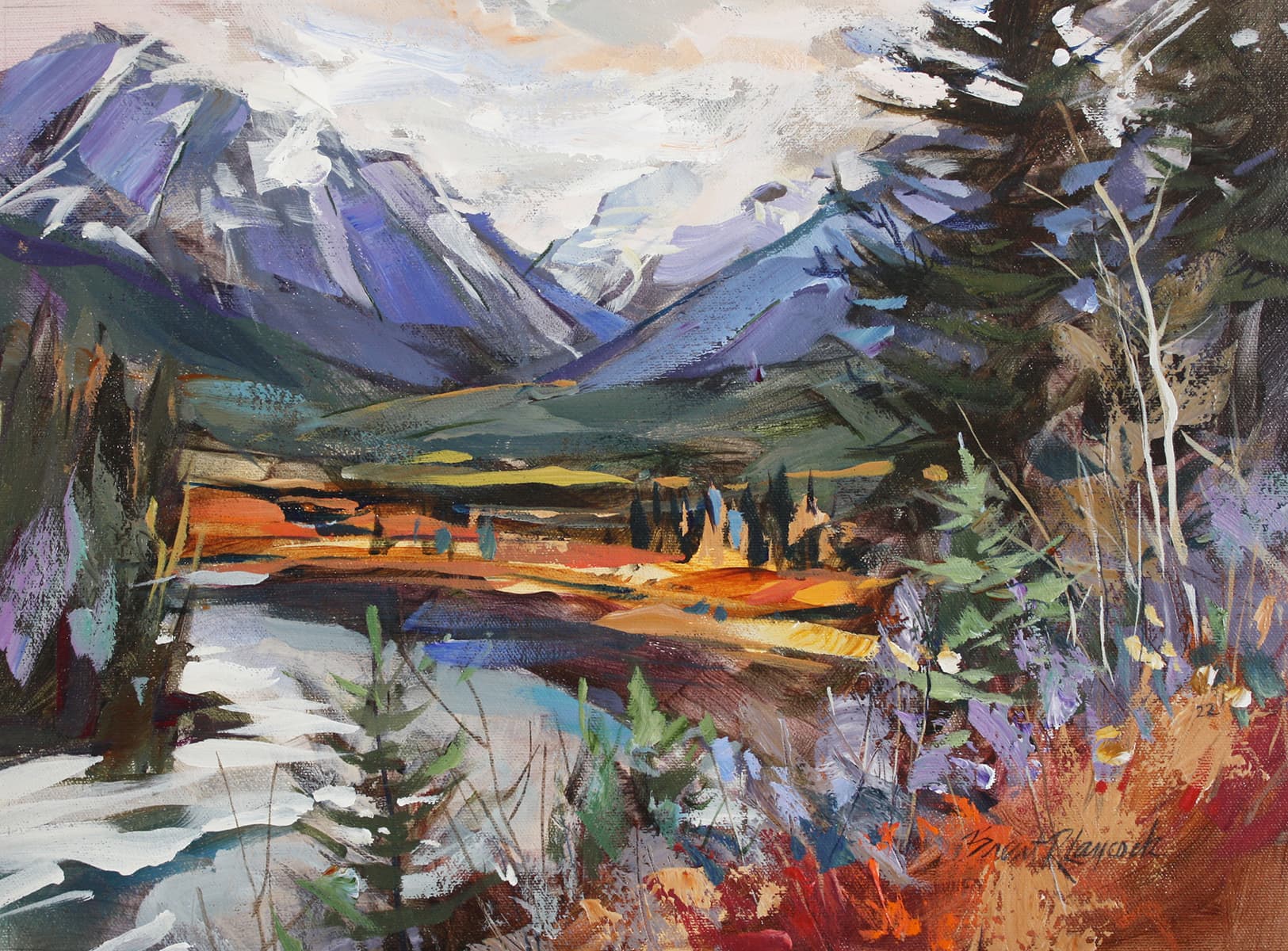 Kananaskis, river, flow, fall