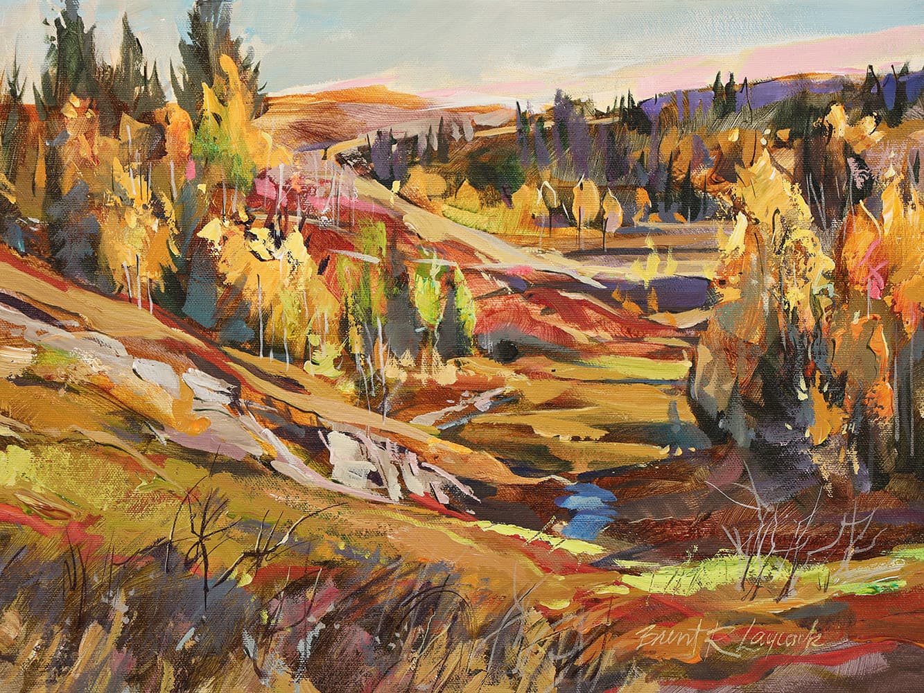 pastel colors, mountain, river, rocky mountains, landscape, moving, Banff