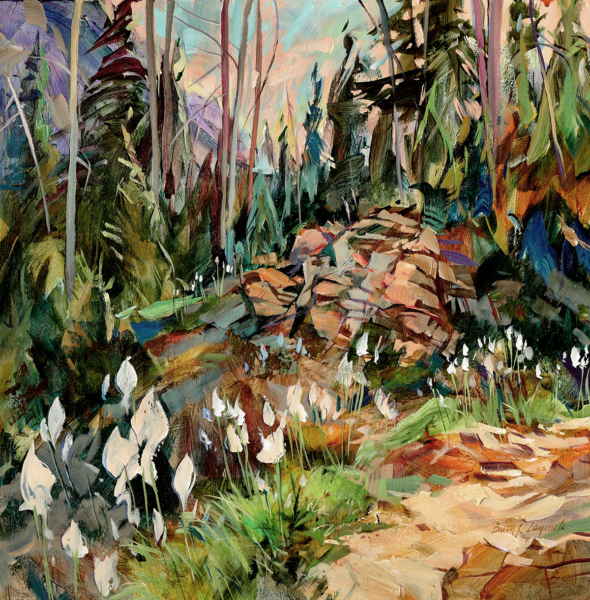 summer flowers, path, forest