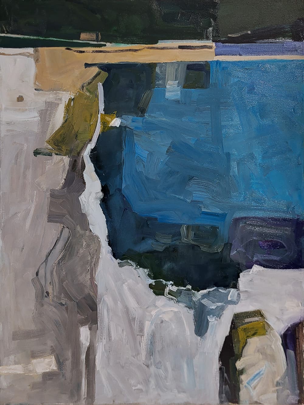 Vancouver, BC, Diebenkorn, oil, painterly, sand, beach, ocean, tidal