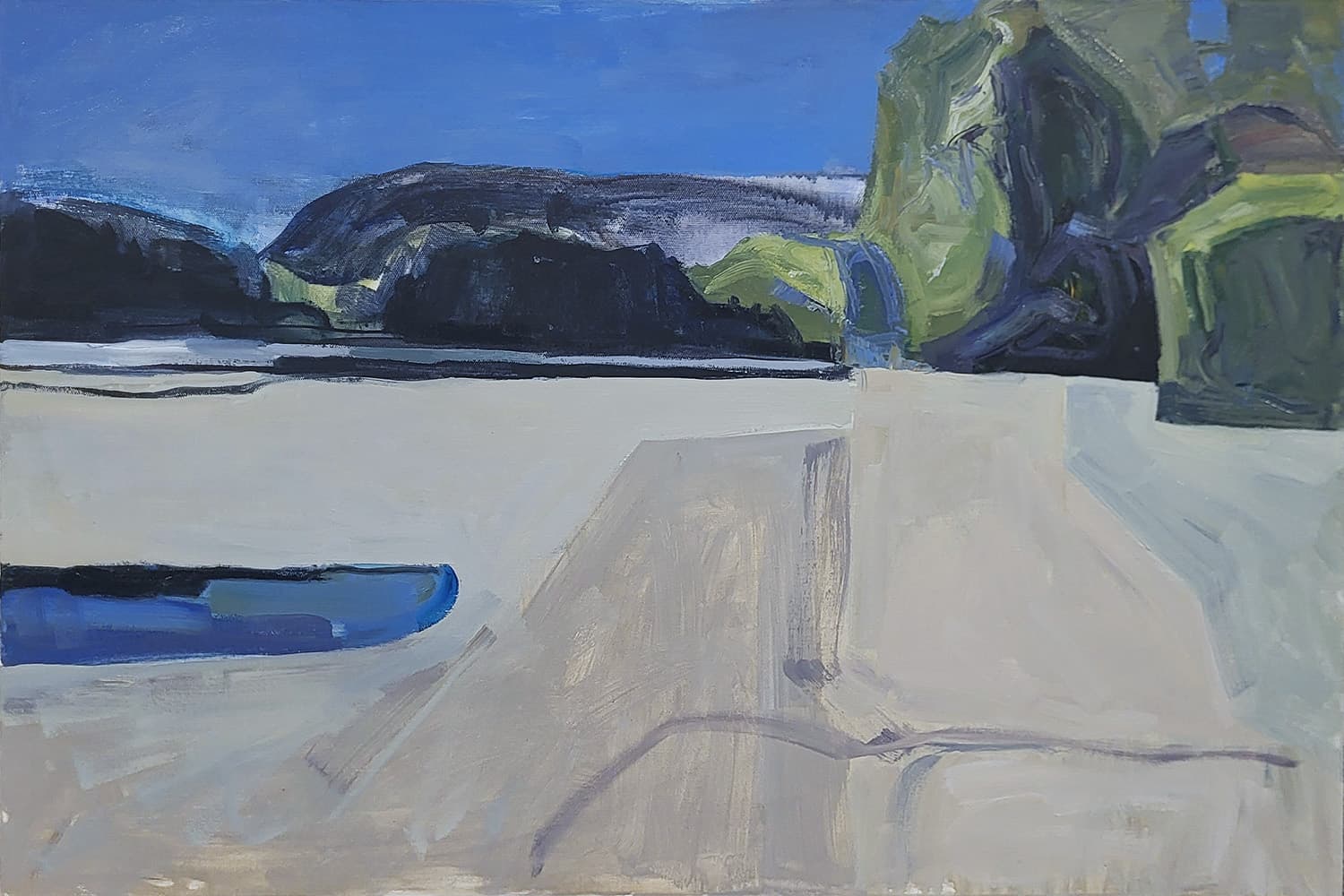 Vancouver, BC, Diebenkorn, oil, painterly, sand, beach, ocean, tidal, park