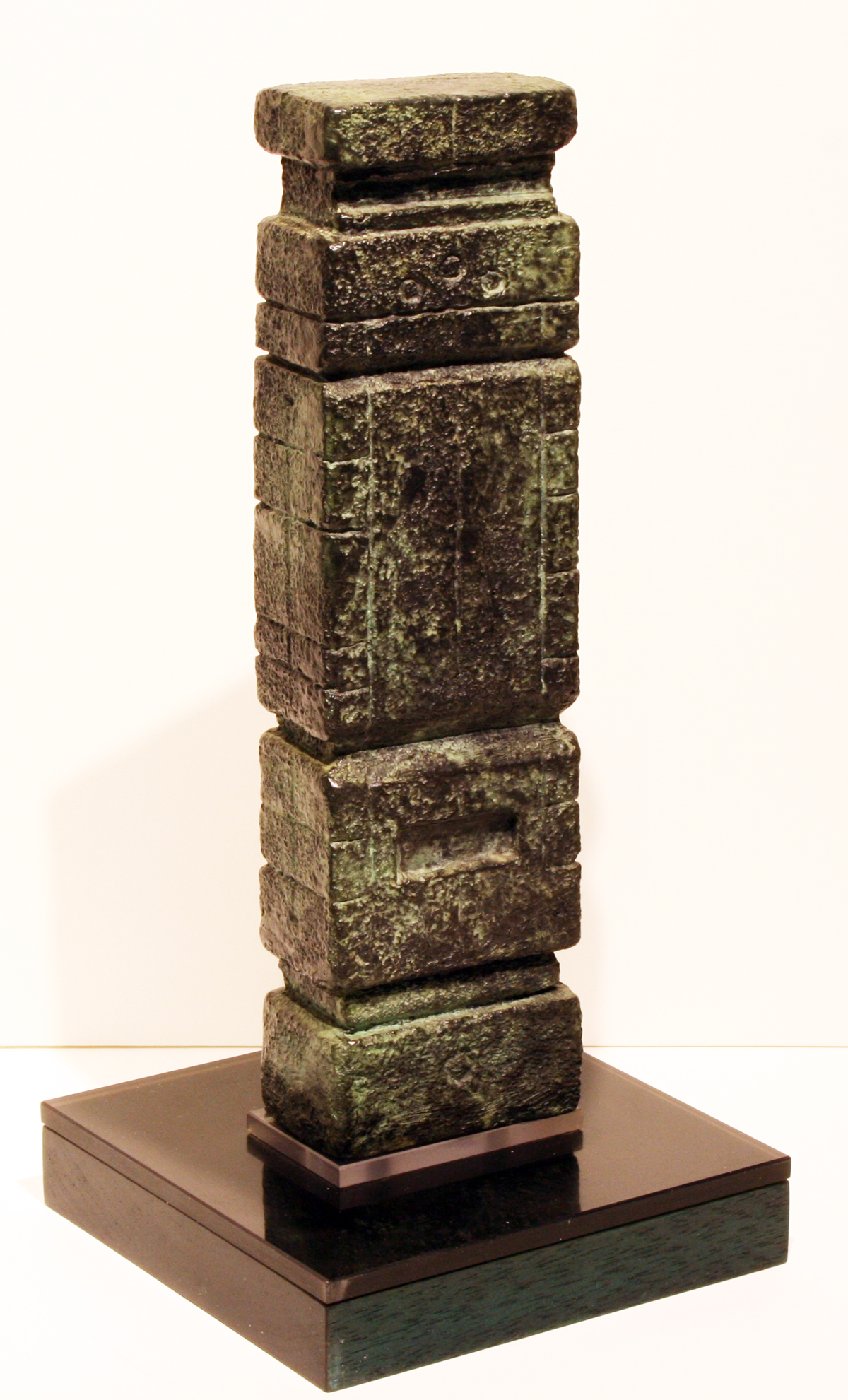 Sculpture, green, patina, Elza Mayhew, Limner Group, bronze, organic, Venice bienale, totem