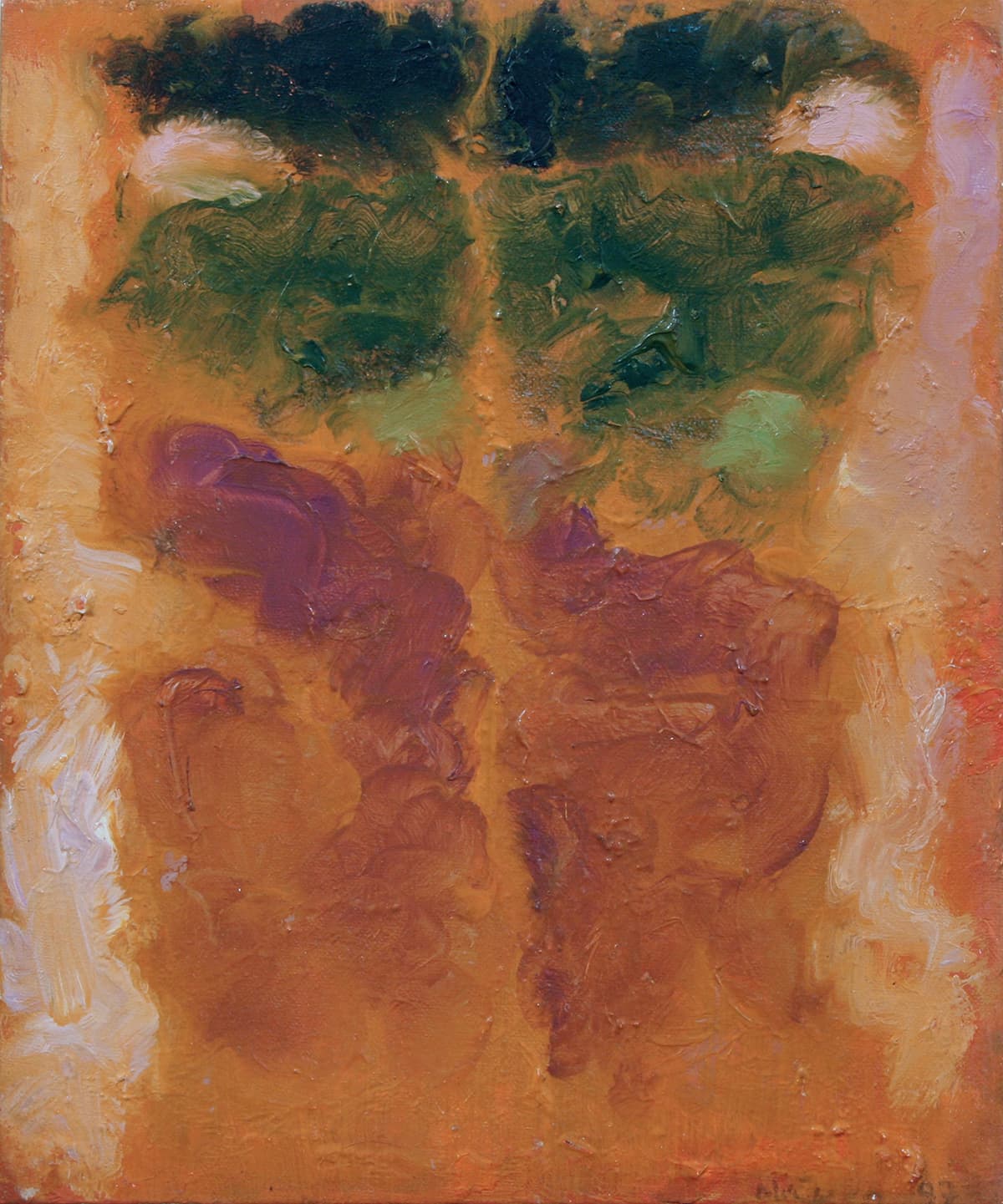 abstraction, abstract expressionism, Montreal, watercolor, black, wash, flag, Canada, gold, yellow