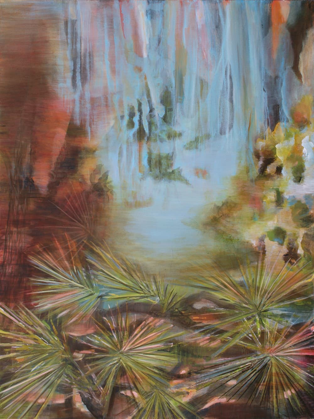 pines, evergreen, ethereal, fantasy, abstraction