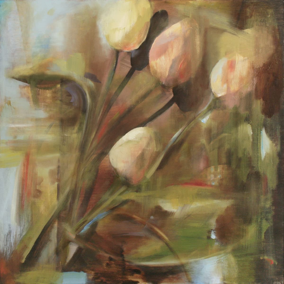 ethereal, dream-like, fantasy, landscape, tulips