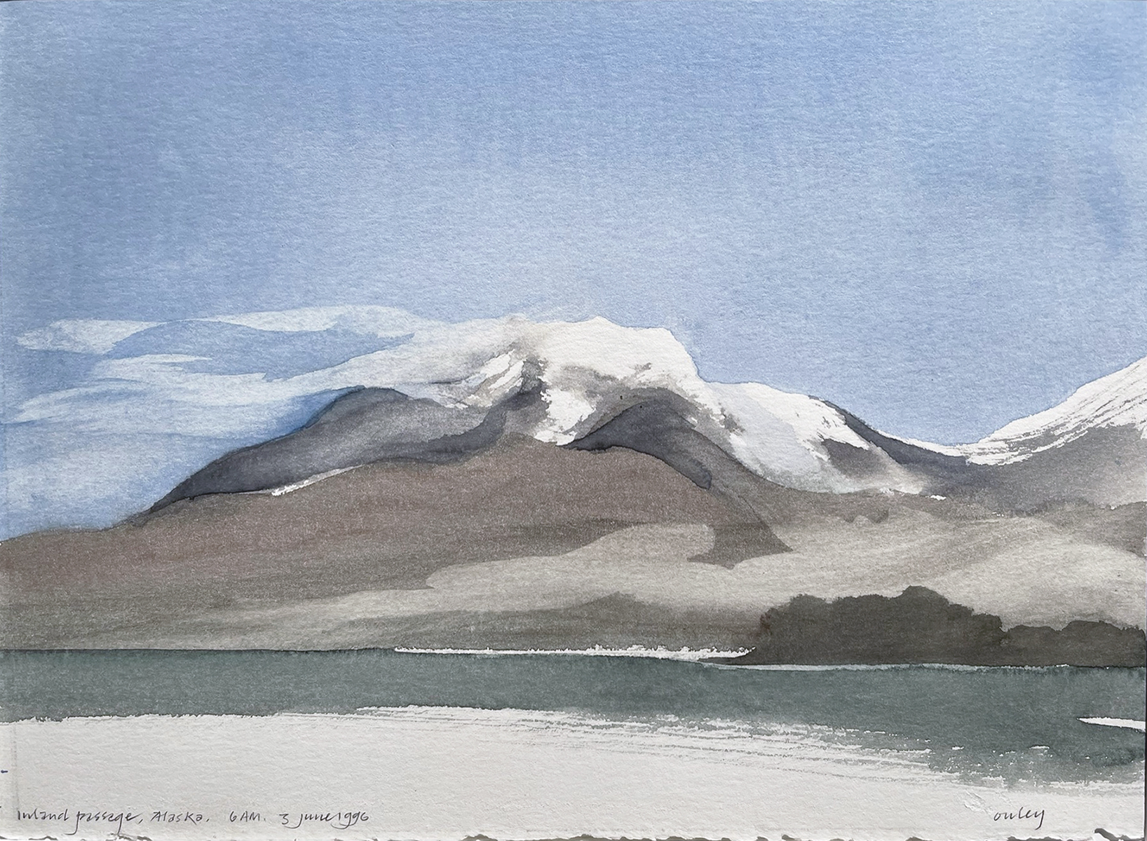 mountain, snow capped, watercolor, United States